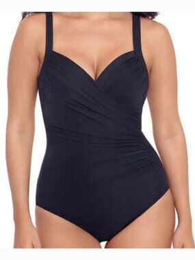MiracleSuit Slimming Black Underwire One-Piece Swimsuit - 10